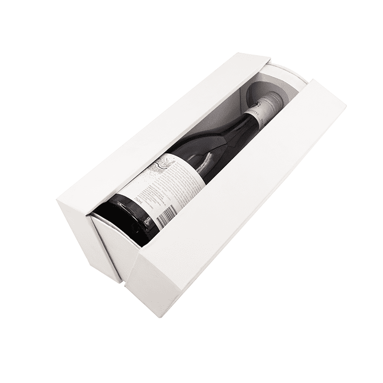 Custom craft faux carry case wine box pu leather white color for 1 bottle