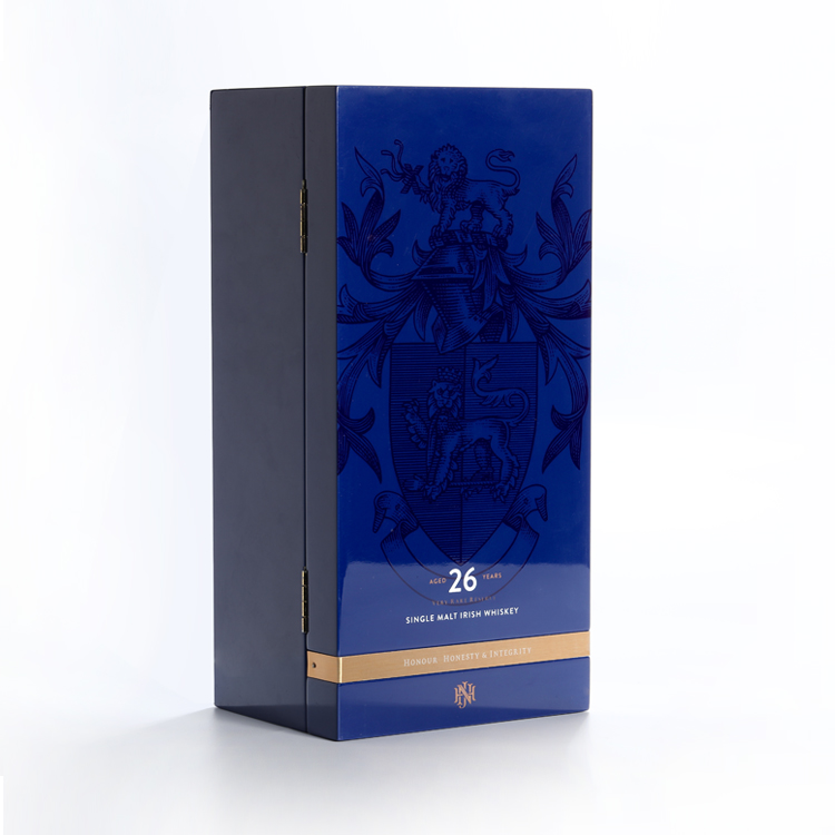 Mid-to-high-end dark blue wooden custom wine box