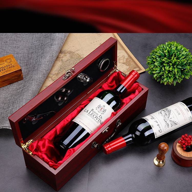 Custom cheap red lequor single wooden wine bottles box 1 buyer