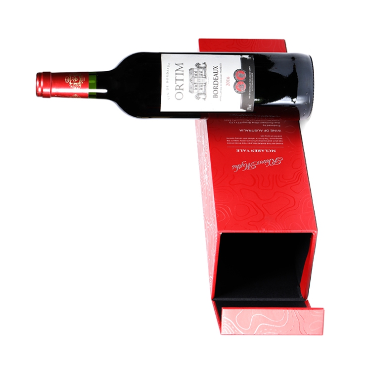 Luxury red gin ram bottle Rigid cardboard flip top wine gift paper box