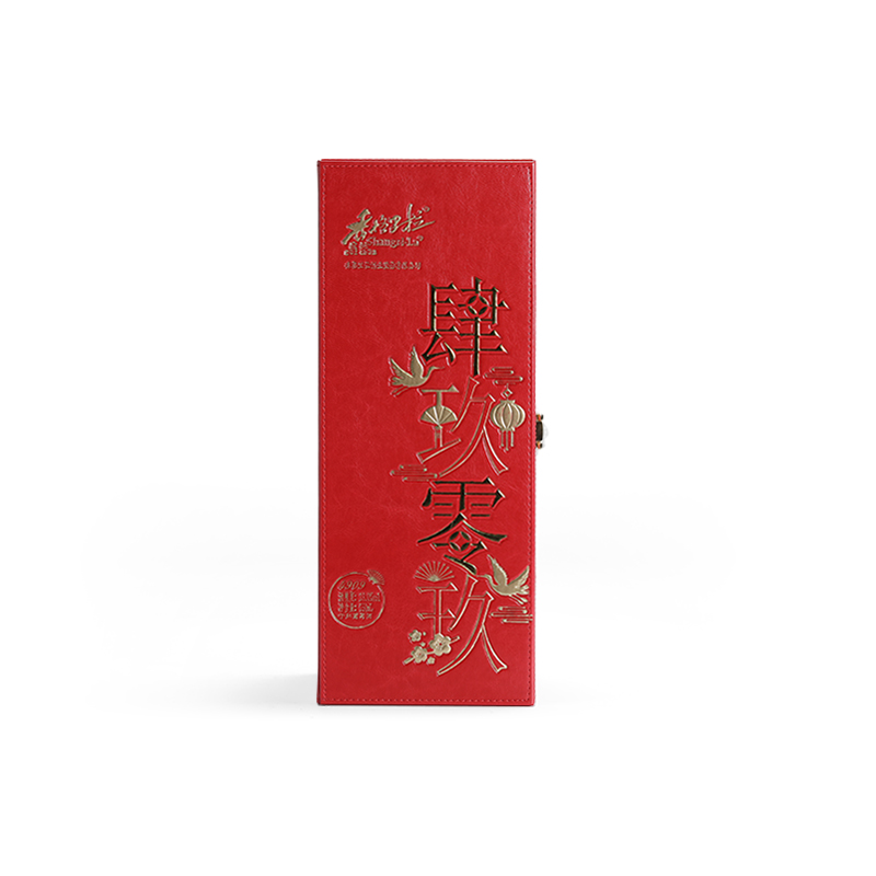 Hot sale luxury spirits single bottle storage carrier packaging pu leather box
