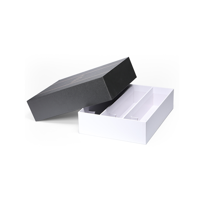 High quality cardboard divided square custom design two piece wine box