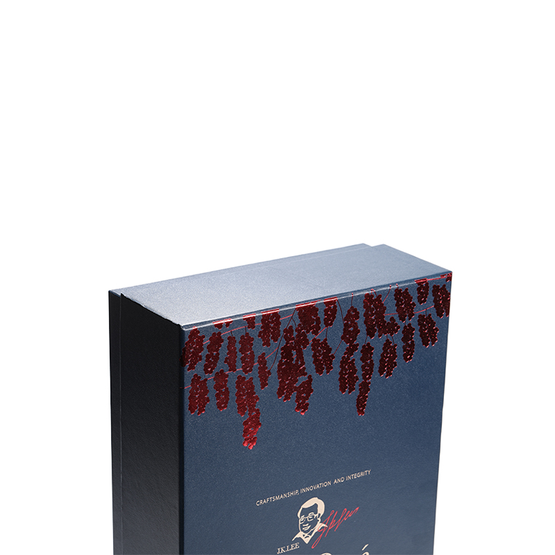 Custom luxury wine glass cardboard gold stamping lift off lid wine paper box