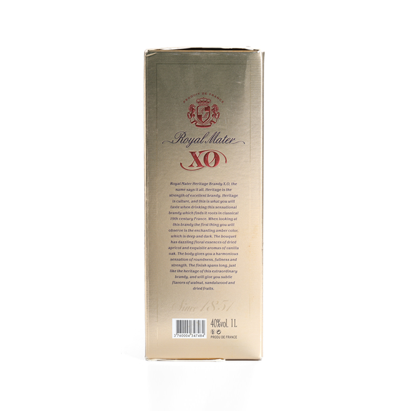 Wholesale 750ml whisky XO custom hot stamping logo metallic card paper wine box