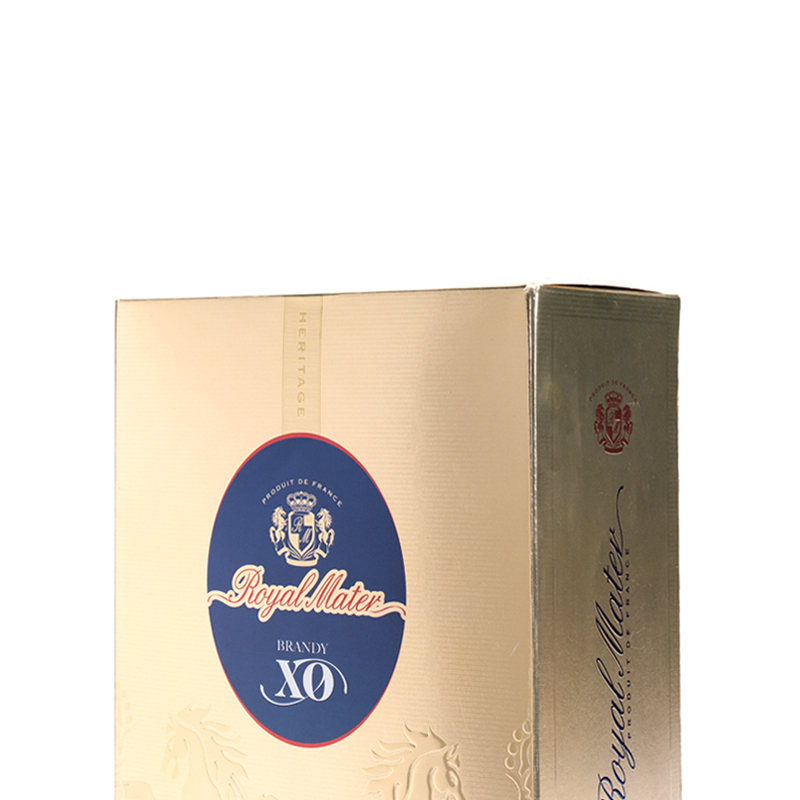 Wholesale 750ml whisky XO custom hot stamping logo metallic card paper wine box